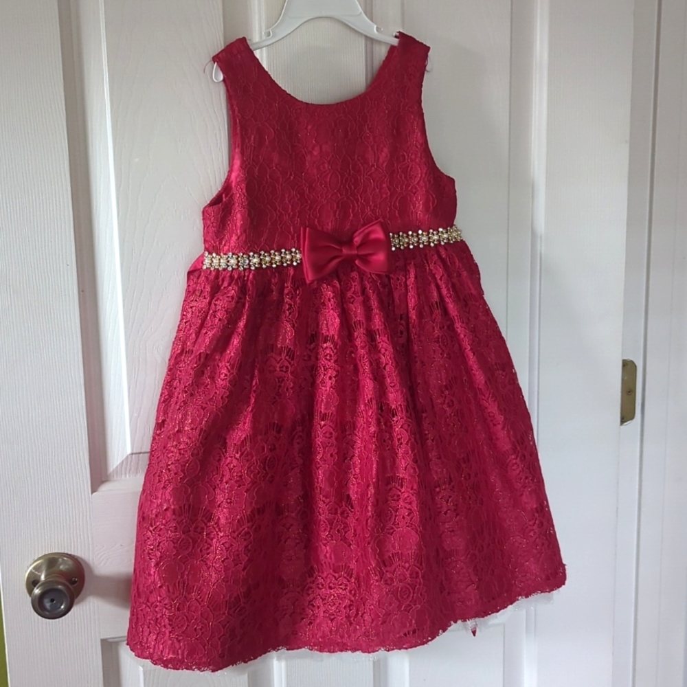 American Princess Red Sparkle Holiday Dress 6